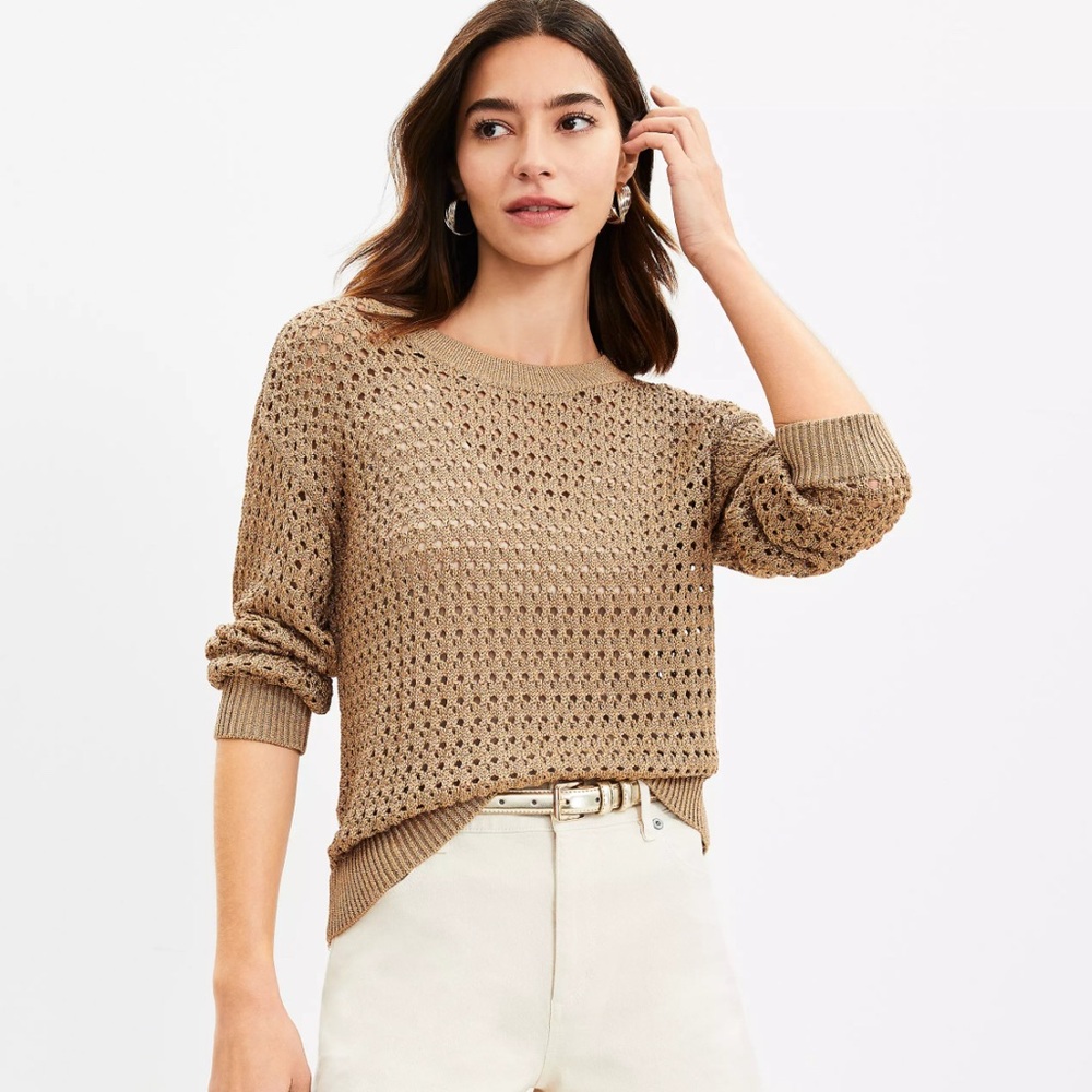 EUC LOFT Chunky Mesh Stitch Sweater
